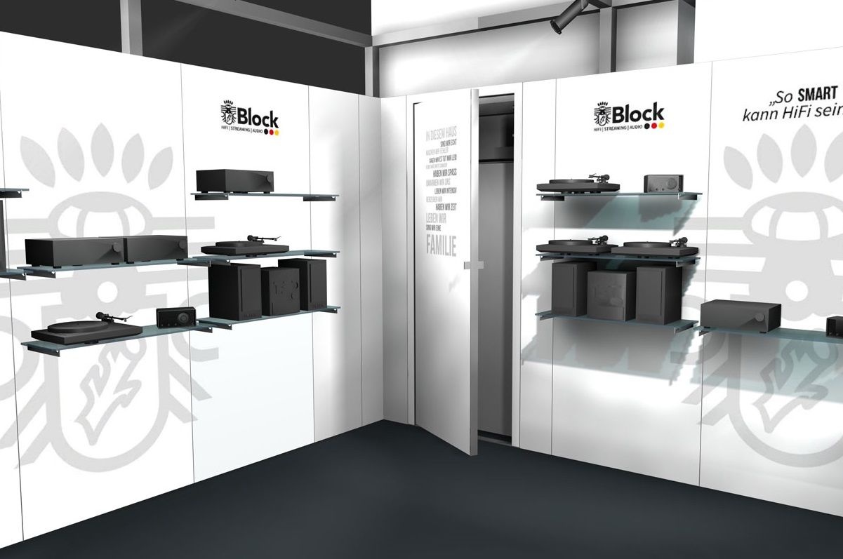LED Messestand Audioblock