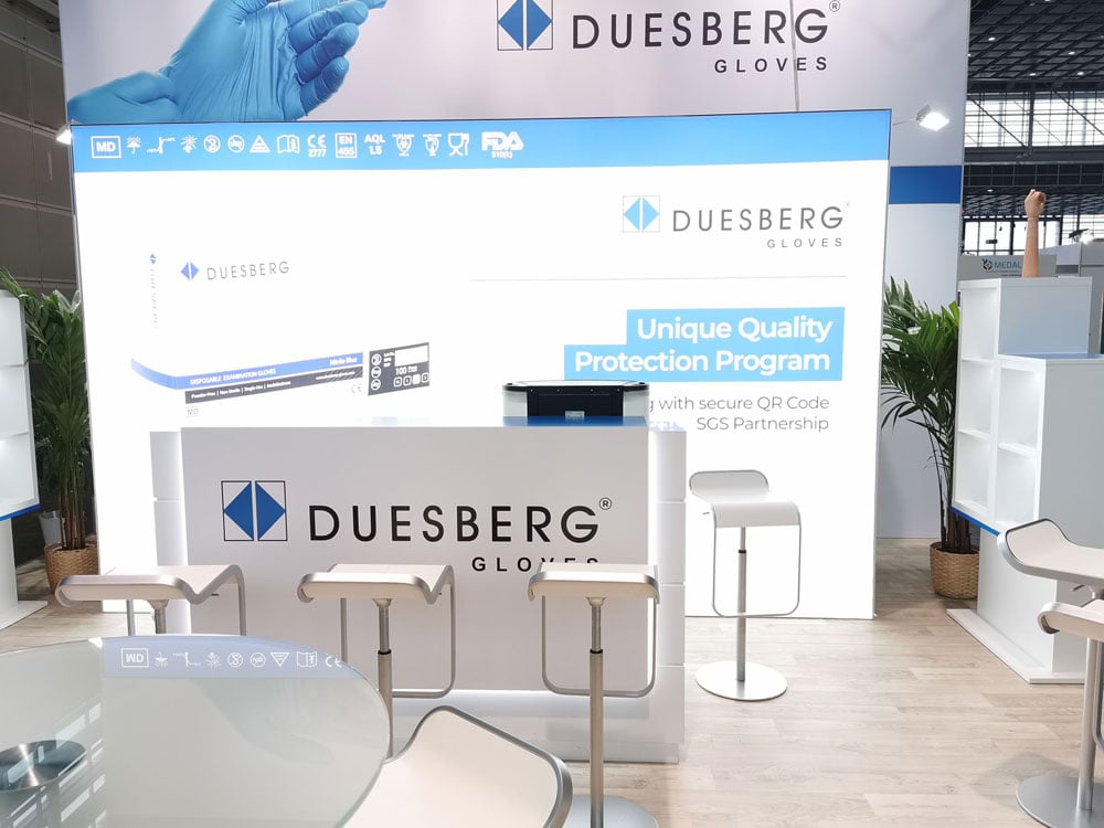 individual exhibition stand Duesberg Gloves at Medica 2021