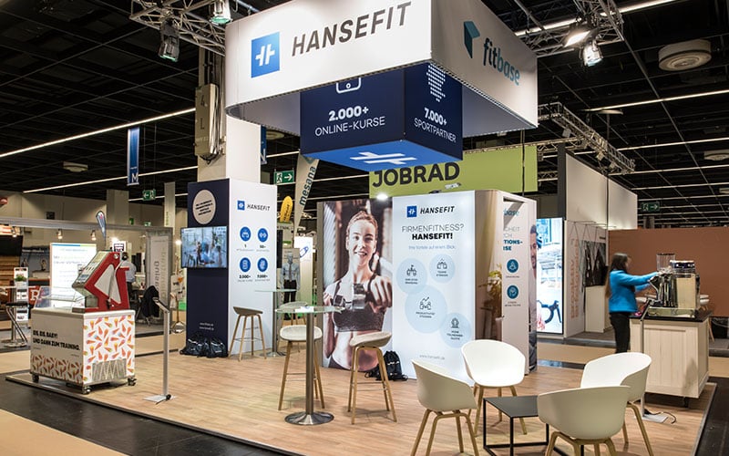 Construction de salon personnalisée Hansefit Zukunft Personal Cologne Rocketexpo