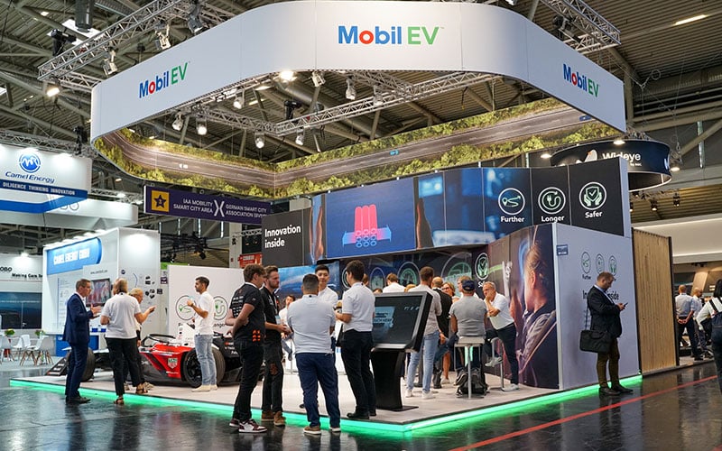 Individueller Messestand EXXON Mobil auf der IAA Mobility in Muenchen